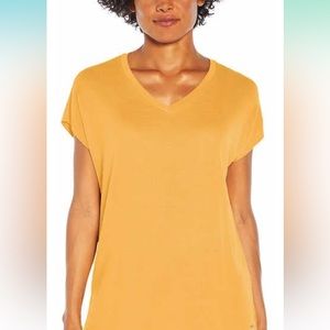 Orvis Womens short sleeved knit tunic v neck shirt